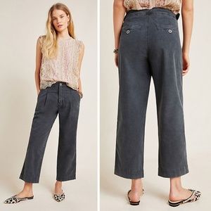 Anthropologie Gray Slouched Crop Trouser Pants 27P